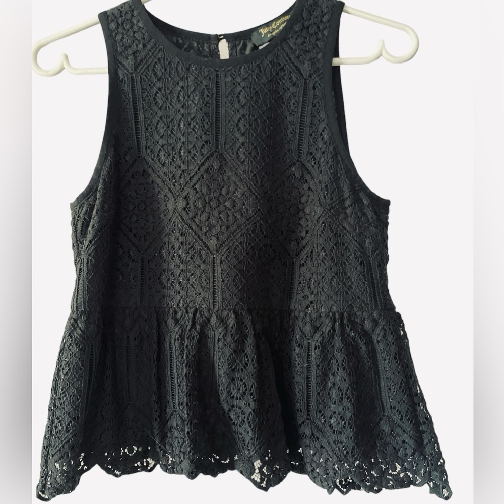 NWOT Juicy Couture eyelet peplum sleeveless top